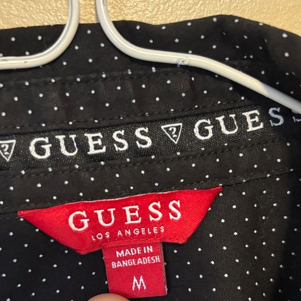 Guess Black Casual Button Down Shirt Polka Dot - Picture 4 of 9